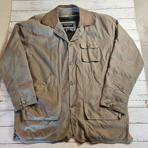 Vintage‎ Free Country USA Field Jacket Lined Faux Leather Collar Size Large